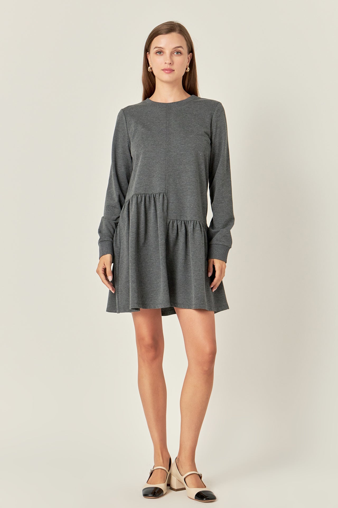 Knit Unbalanced Seam Dress