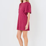 Tiered Jersey Mini Dress With Embroidery