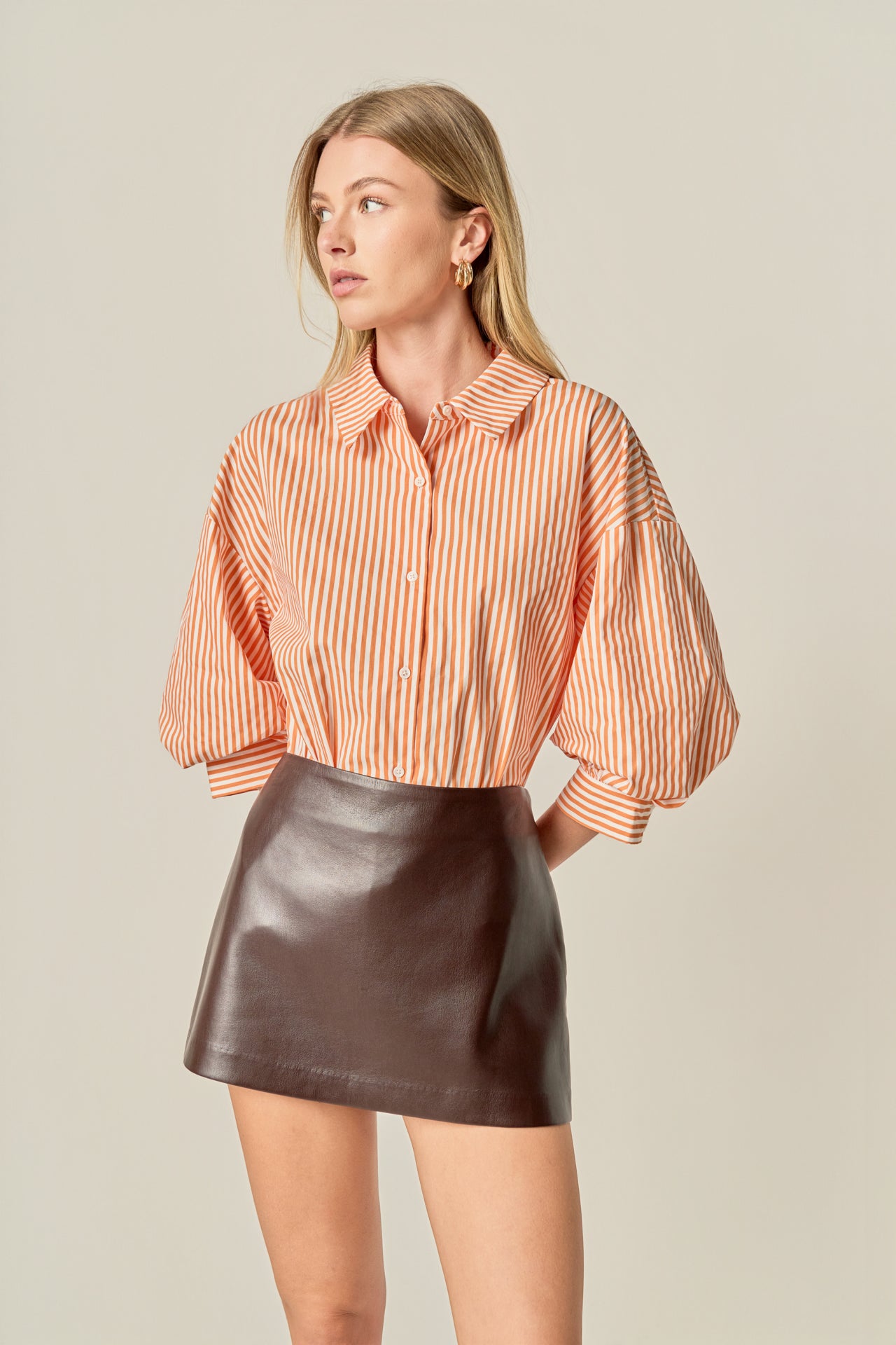 Harper Balloon Sleeve Striped Shirt – English Factory