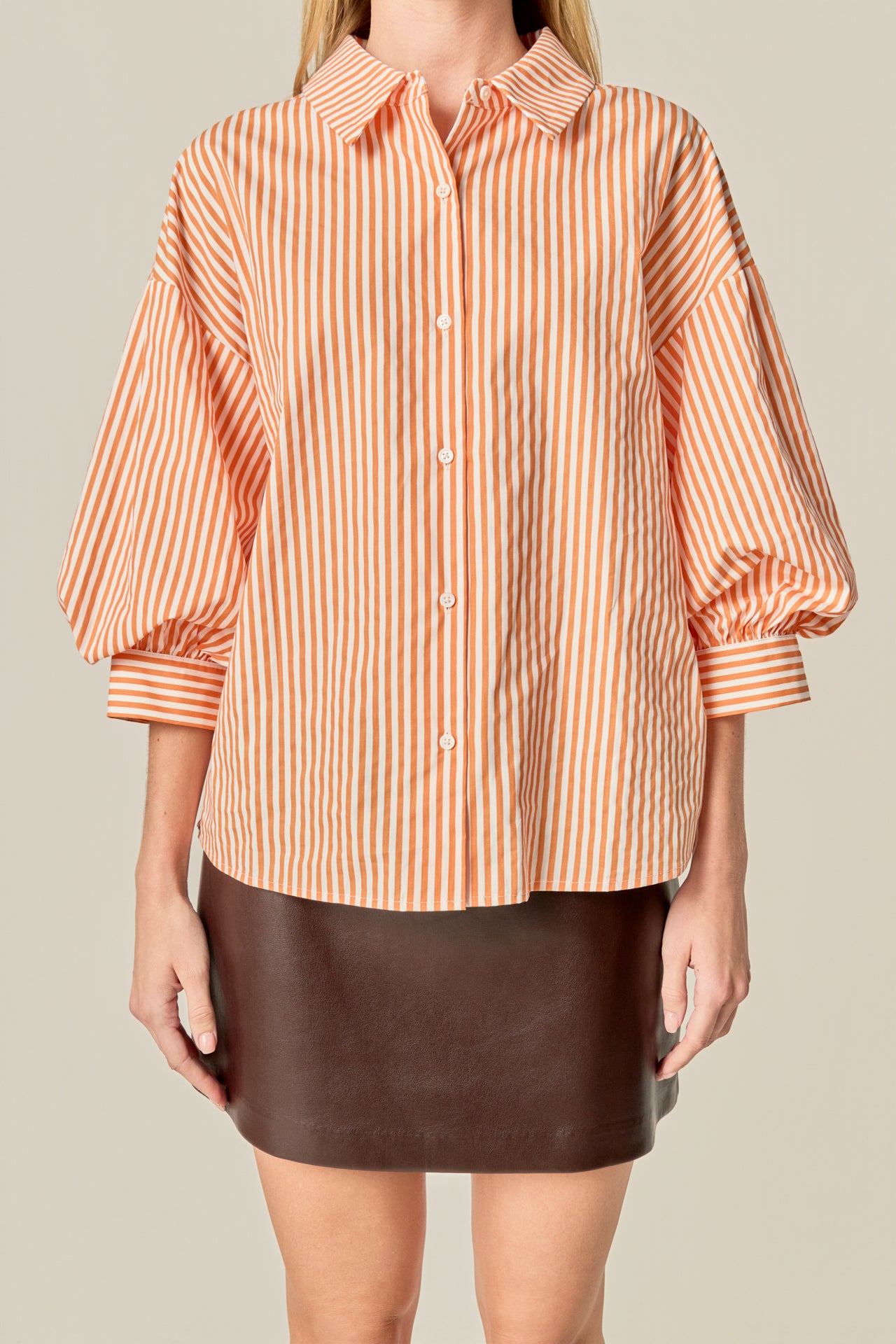 Harper Balloon Sleeve Striped Shirt – English Factory