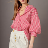 Harper Balloon Sleeve Striped Shirt