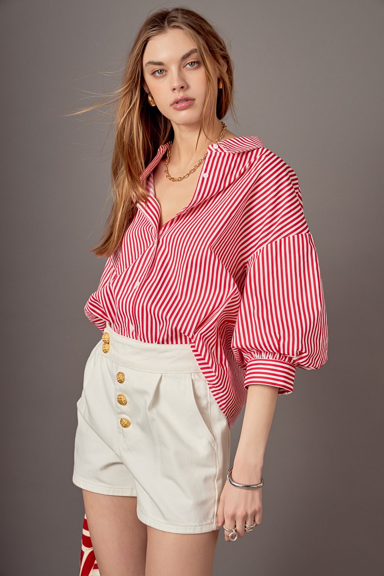 Harper Balloon Sleeve Striped Shirt