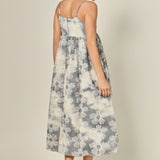 Floral Embroidery Sleeveless Midi Dress