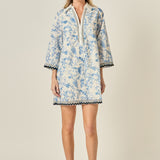 Floral Embroidery Mini Dress