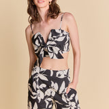 Bow Detail Printed Crop Top
