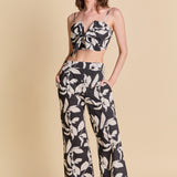 Bow Detail Printed Crop Top