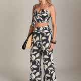 Bow Detail Printed Crop Top