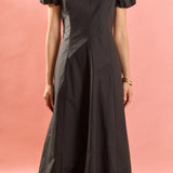 Deep V Neck Midi Dress