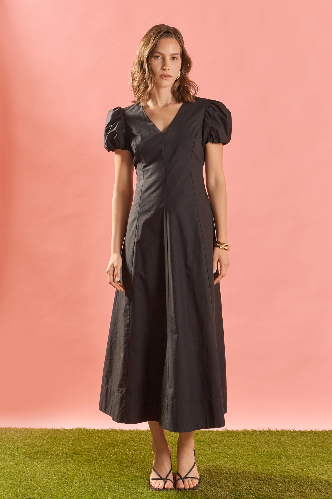 Deep V Neck Midi Dress English Factory Deep V Neck Midi Dress English Factory