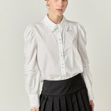 Hollow Out Trim Shirt Top