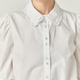 Hollow Out Trim Shirt Top