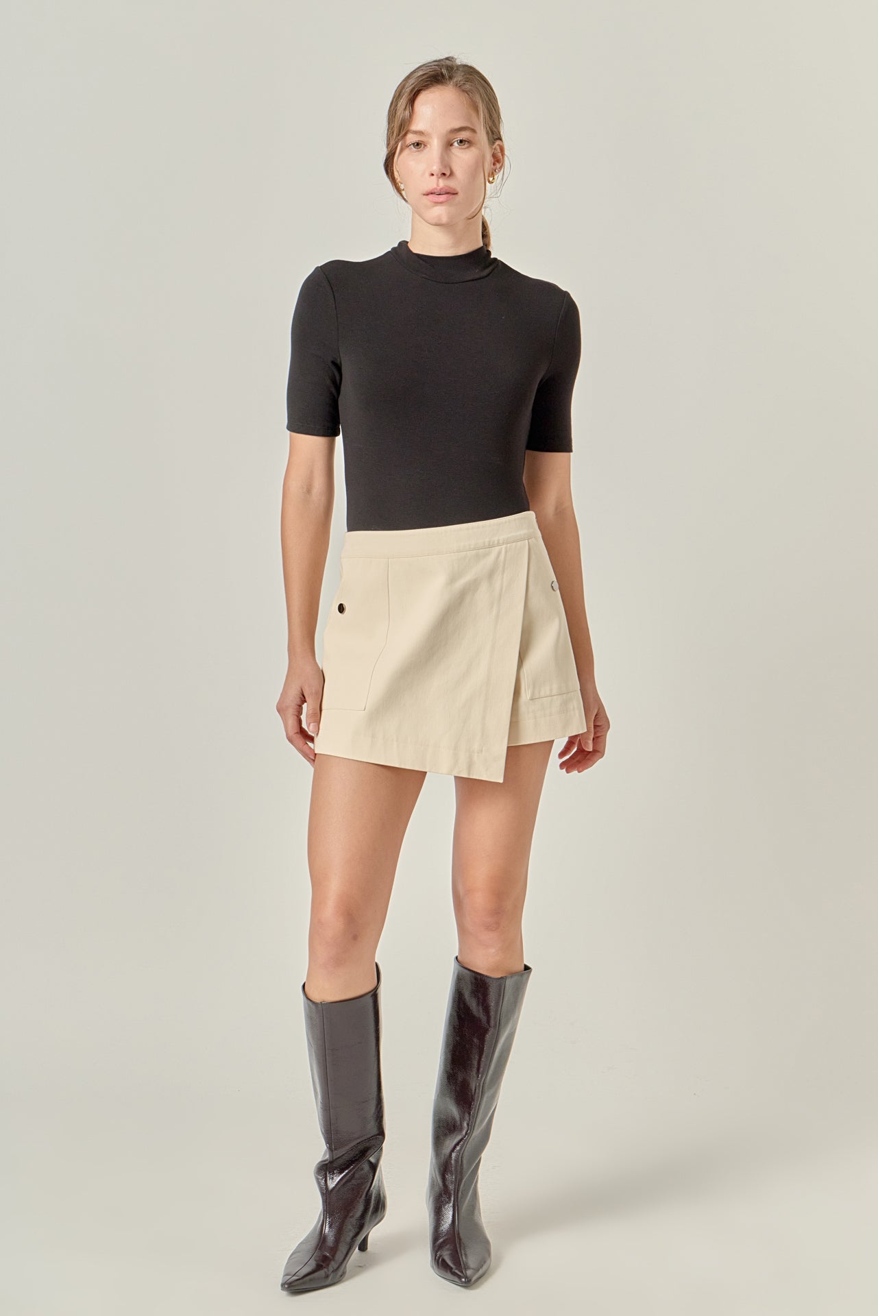 ★E.B.M★ Frill Detail Knit Skirt EMP2CSK030 New Skirts – English Factory