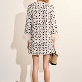 Crochet Feather Trim Mini Dress