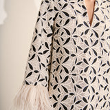 Crochet Feather Trim Mini Dress