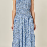 Paisley Smocked Midi Dress