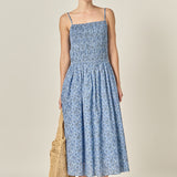 Paisley Smocked Midi Dress