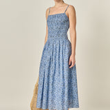 Paisley Smocked Midi Dress