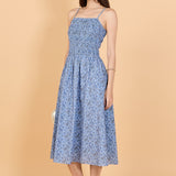 Paisley Smocked Midi Dress