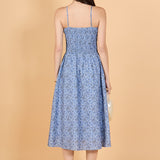 Paisley Smocked Midi Dress