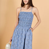 Paisley Smocked Midi Dress