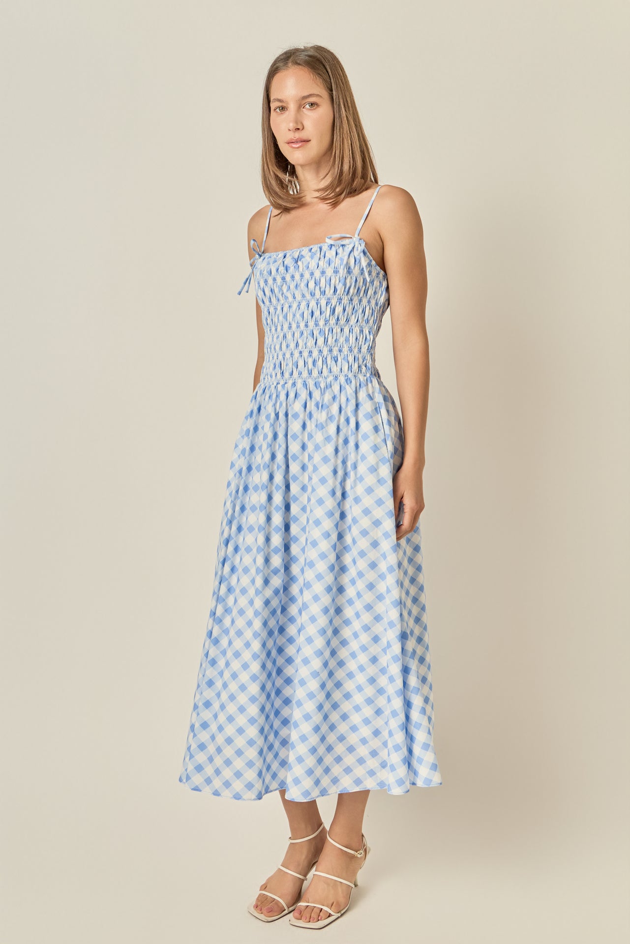 english factory smocked midi dress English Factory