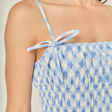 Checked Smocked Midi Dress