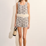 Crochet Lace Feather Trim Top