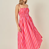 Striped Smocked Waist Maxi Dress