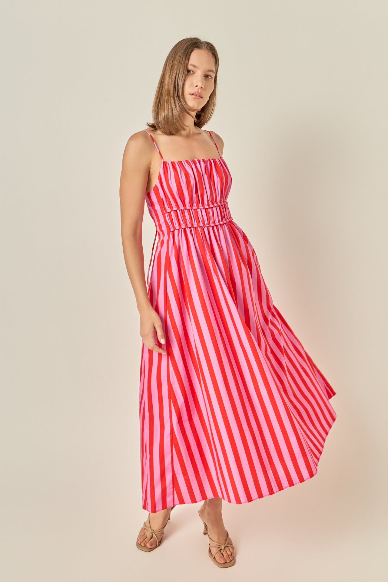 chinese dress ladies Smocked Tie Strap Maxi Dress – English Factory main image 0