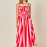 Striped Smocked Waist Maxi Dress
