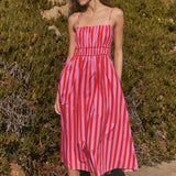 Striped Smocked Waist Maxi Dress