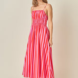 Striped Smocked Waist Maxi Dress
