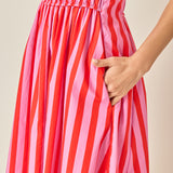 Striped Smocked Waist Maxi Dress