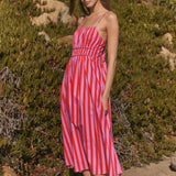 Striped Smocked Waist Maxi Dress