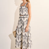 Embroidered Linen Sleeveless Crop Top