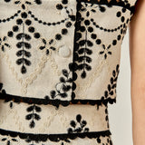 Embroidered Linen Sleeveless Crop Top