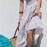 Embroidered Smocked Cami Maxi Dress