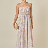 Embroidered Smocked Cami Maxi Dress