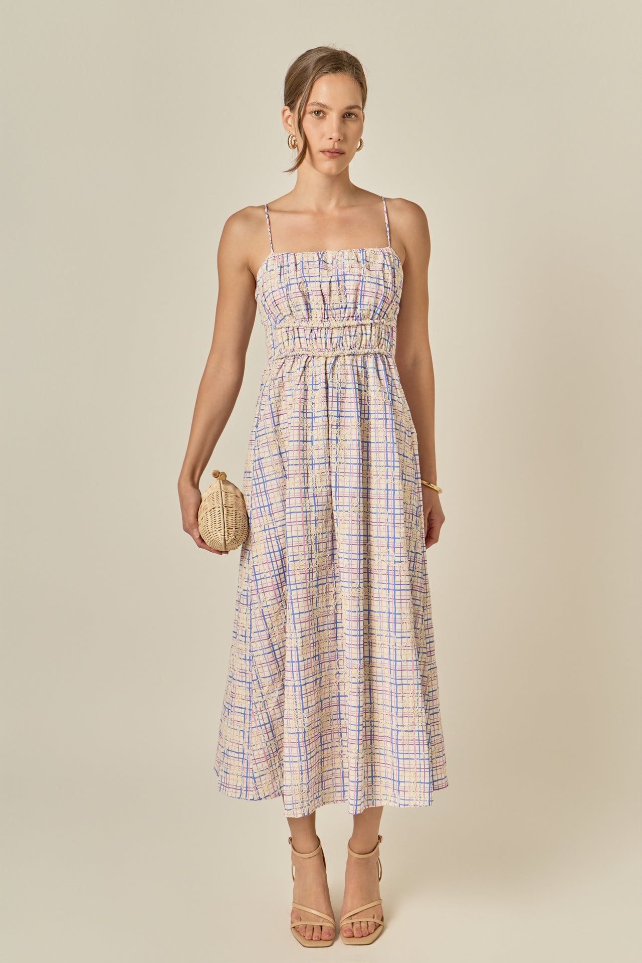 slim fit dress slacks Embroidered Smocked Cami Maxi Dress – English Factory