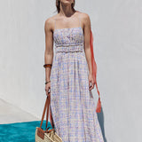 Embroidered Smocked Cami Maxi Dress