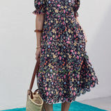 Floral Scallop Midi Dress