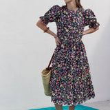 Floral Scallop Midi Dress