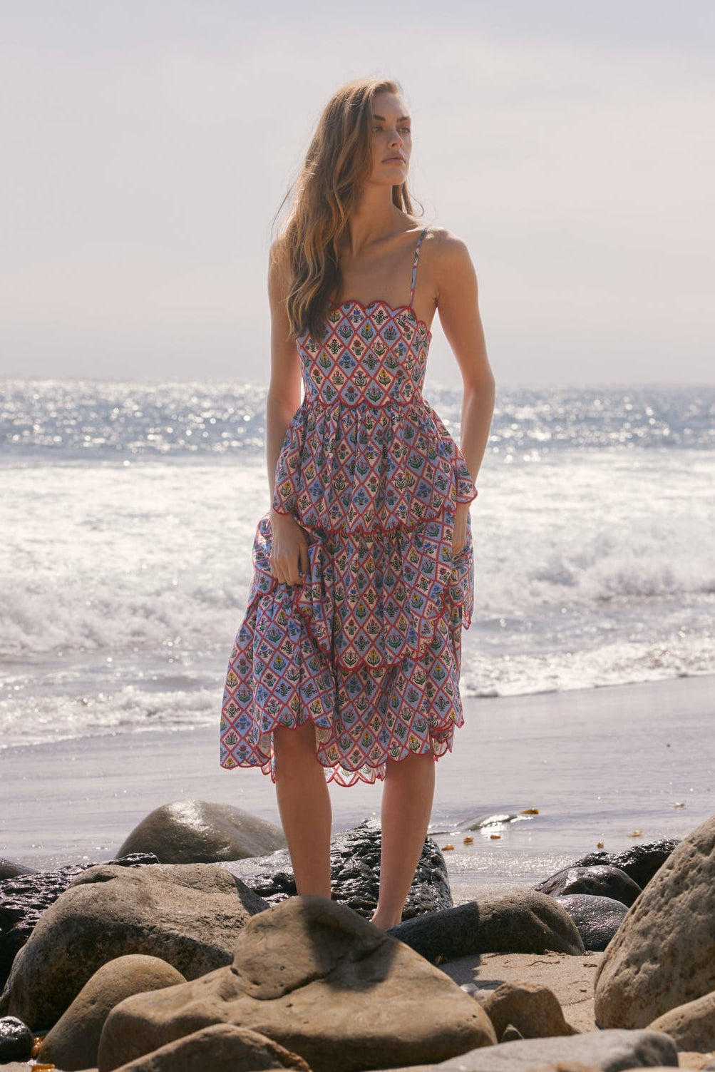 midi dress beach Linen Midi Dress Relaxed Fit