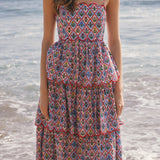 Scalloped Garden Tiered Midi Dress