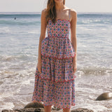 Scalloped Garden Tiered Midi Dress