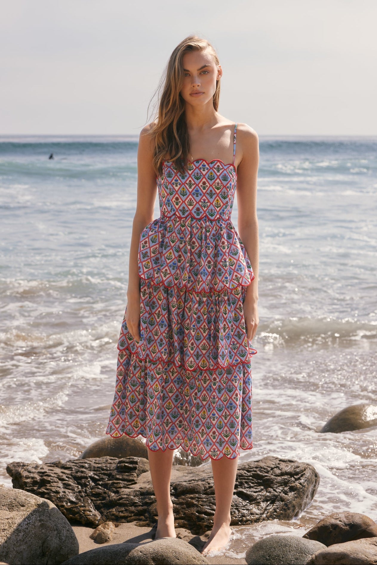 Women's Midi Dresses | Floral, Tiered, Puff Sleeve English Factory Women's Midi Dresses | Floral, Tiered, Puff Sleeve English Factory