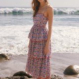 Scalloped Garden Tiered Midi Dress