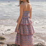Scalloped Garden Tiered Midi Dress