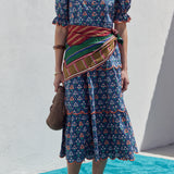 Floral Scallop Midi Dress