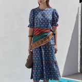 Floral Scallop Midi Dress